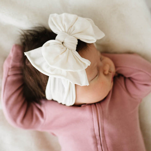 fab-bow-lous®-ivory Baby Bling Bows clips headbands - Sophia's Style-